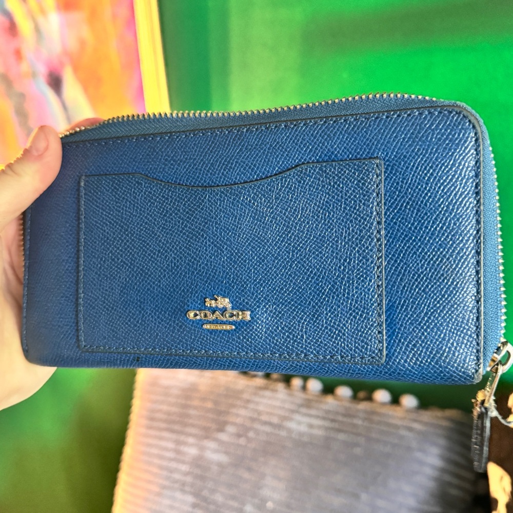 Lightly used, royal blue coach wallet